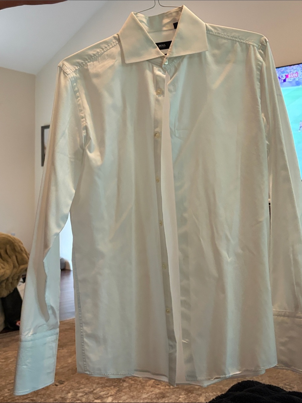 Hugo Boss Men's Light Cream Dress Shirt